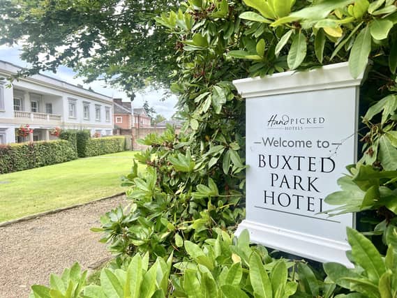 The Buxted Park Hotel entrance.