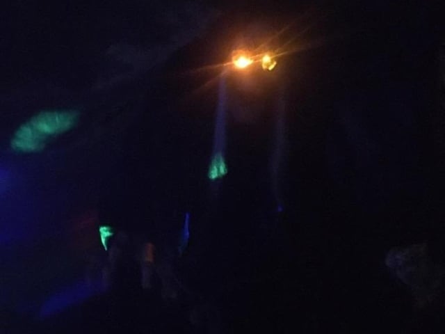 Hallowe'en at Rose Walk in Goring, complete with red eyes and swirling mist