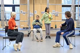 Rehearsals for The Boy At The Back Of The Class. Photo by Manuel Harlan