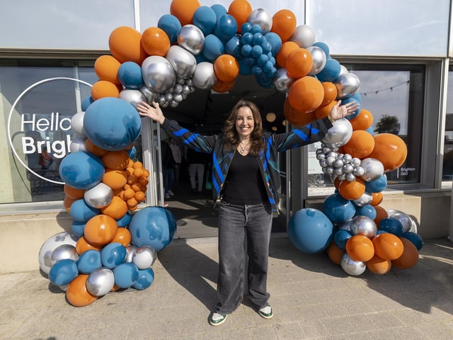 Former Dragons Den businesswoman Sarah Willingham and husband Michael Toxvaerd celebrate the re-launch of the Brighton i360 in Brighton, East Sussex on Saturday 8th of March 2025. The 450ft iconic towers offers amazing views across the Sussex coast and landmarks such as the Brighton Palace Pier.