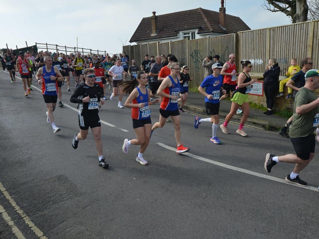 Action in the 2026 Hastings Half Marathon