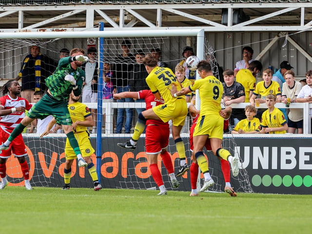Action from Eastbourne Borough's 1-1 National League South draw at Farnborough