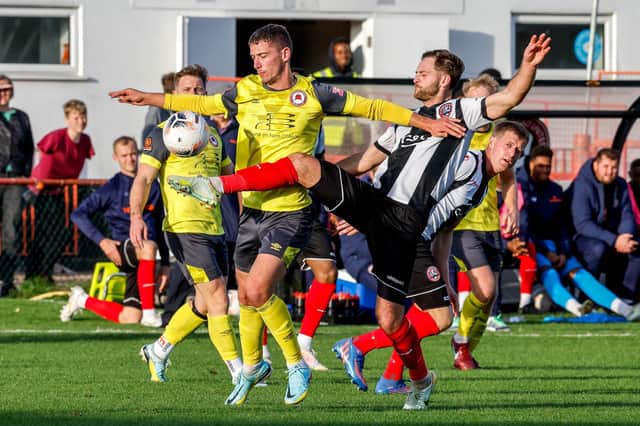 Eastbourne Borough and Maidenhead battle for supremacy at York Road | Picture: Lydia Redman