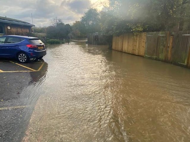 Luckily this car managed to escape the floodwaters