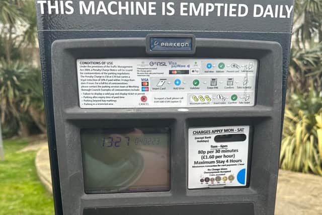 Worthing Borough Council said customers are being allowed ‘additional time’ to find cash to purchase a pay-and-display ticket. Photo: Eddie Mitchell
