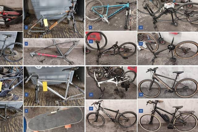 Police have discovered a large quantity of bikes and other items, following suspicious activity reported at a storage container in Sussex.