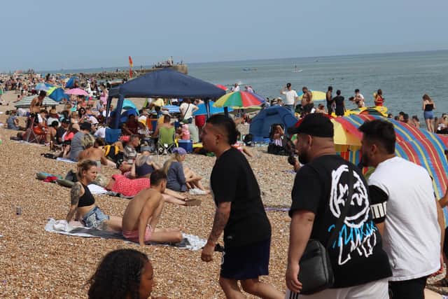 People hit the beach at the weekend as the heatwave continued