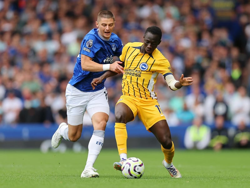 Yankuba Minteh of Brighton & Hove Albion was substituted at Everton due to concussion protocols