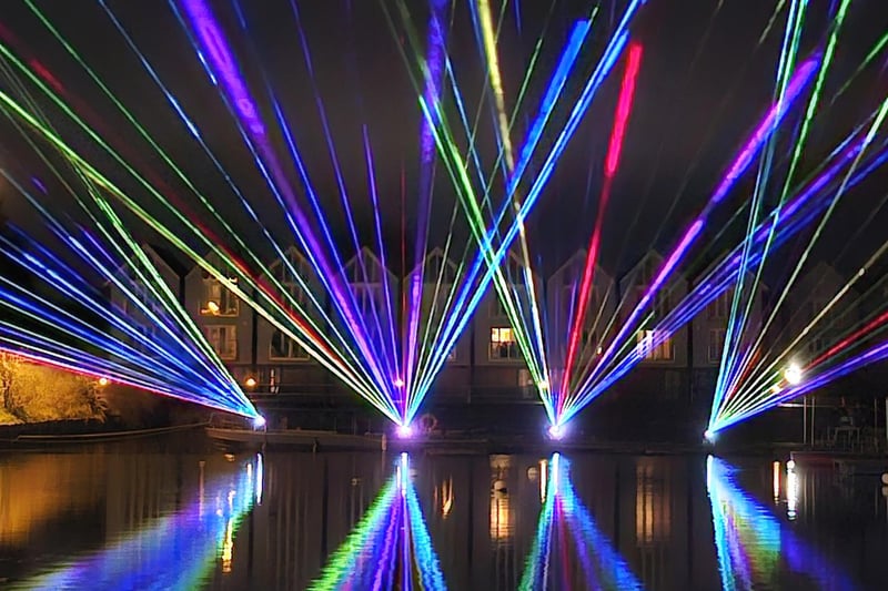 Laser light show at Chichester Canal Basin