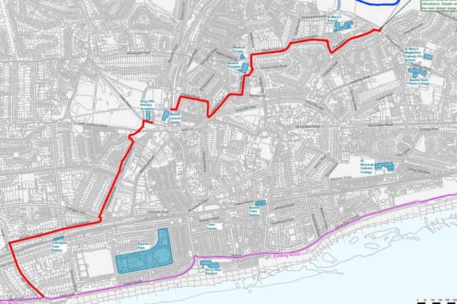 Planned new cycling and walking route