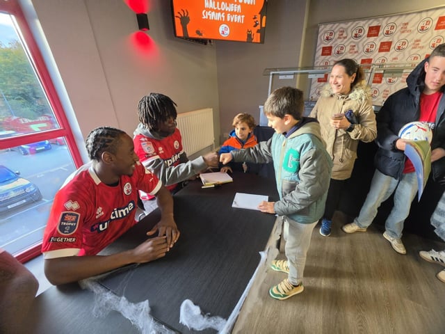 Crawley Town held a Halloween signing special where fans met the players and had their memorabilia signed