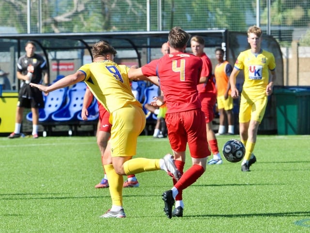 Lancing beat Newhaven 3-1 at Culver Road. Photographer Stephen Goodger caught the action