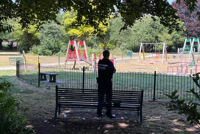 Police by the Eastbourne park