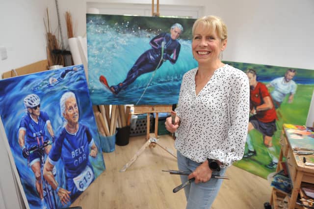 Claire Phillips - artist. Working on her collection inspirational older people doing extraordinary things. SR2507281 Pic Steve Robards/Nationalworld