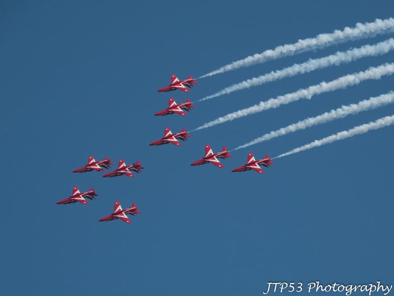 Airbourne 2025 - Eastbourne International Air Show. Red Arrows: Photo by Jeff Penfold JTP53 Photography