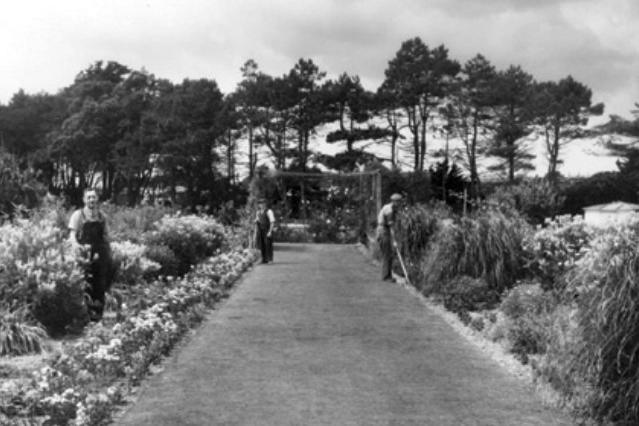 Gardeners at work in the grounds at Rustington Convalescent Home around 1935