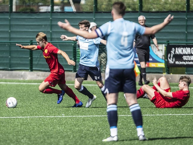 Newhaven FC take on Spelthorne Sports in the FA Cup