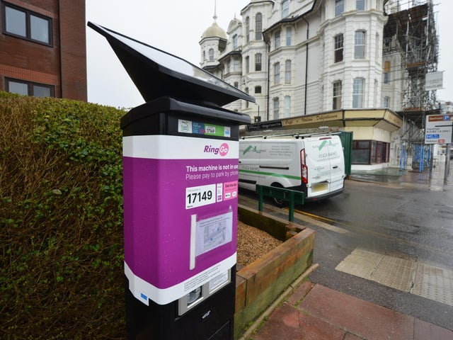 A parking meter in Bexhill that no longer accepts coins. Marina.