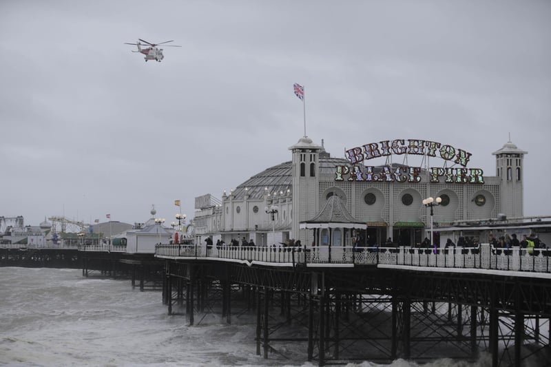 Lifeboats and a helicopter are searching the water near Brighton Pier this evening (Wednesday, April 12)