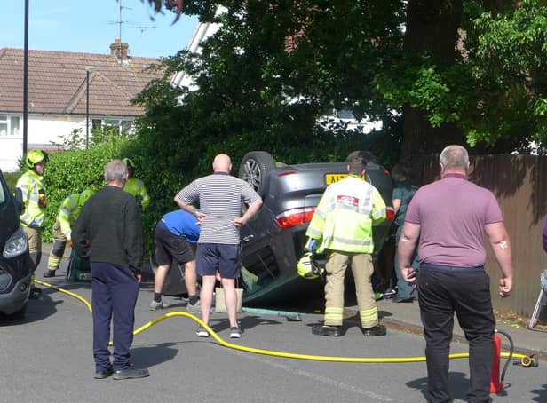 Collision in Burgess Hill. Photo from Phil Dennett.
