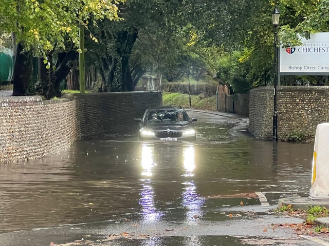 Flooding in Chichester: Pictures show parts of city submerged due to heavy rainfall