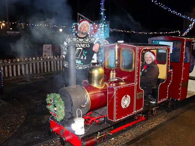 Hastings Miniature Railway Christmas light train. Photo by Kevin Boorman.