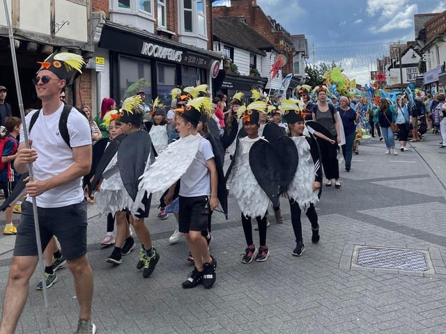 Natural World themed children's parade. Shelley Primary