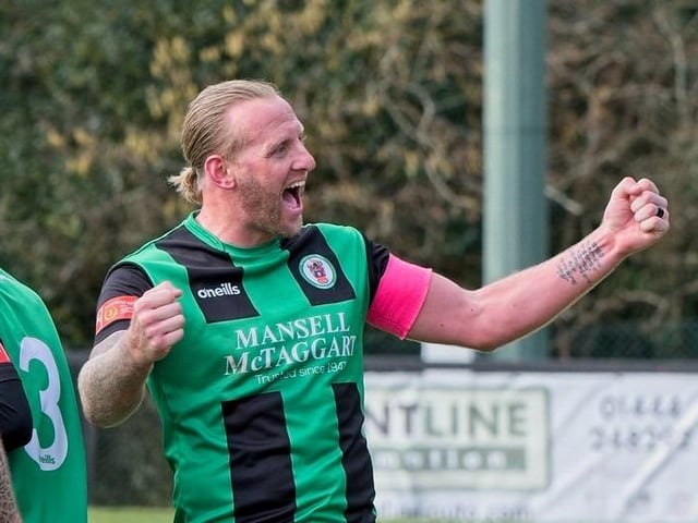 Burgess Hill Bbeat Corinthian 4-1 with two goals from Dan Perry and one each from Dave Martin and Martyn Box. Picture by Chris Neal
