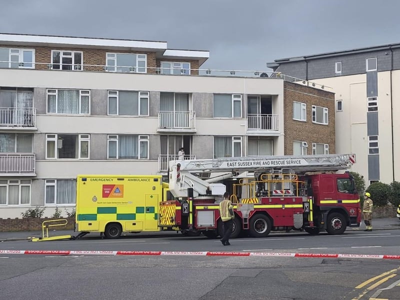 Fire and ambulance services at the scene.