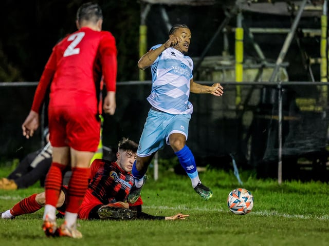 Action from Eastbourne Borough's 2-1 win at Wick in the Sussex Senior Cup