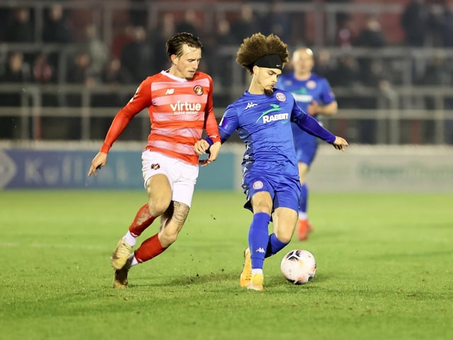 Action from Worthing's 7-2 defeat at Ebbsfleet United in the National League South