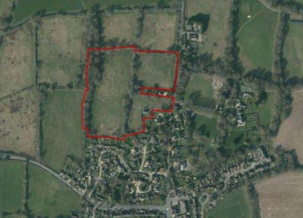 The green field site in Cowfold where developers want to build 35 new homes