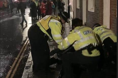 The incident was believed to have taken place between 7:58pm and 8:07pm on Western Road, during the town’s annual Bonfire Night procession.