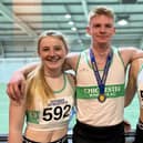 Sussex Indoor Championship success for Fleur Hollyer, Dominic Barth and Amelie McGurk of Chichester Runners | Picture: Lee Hollyer