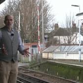 Stephen Cranford at Shoreham railway station for the pilot episode of Tracing the Rails