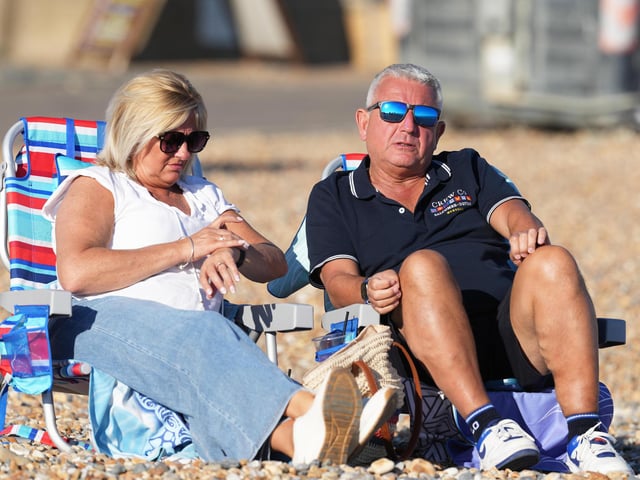 Visitors flock to East Sussex beach as temperatures soar across the county
