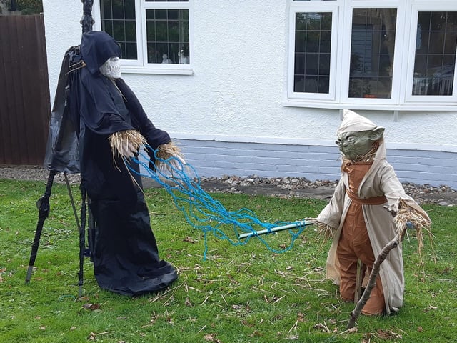 Some of the super scarecrows created for the Ferring Scarecrow Festival 2022, raising money for 1st Ferring Scouting Group. Some have pumpkins displaying a letter, five in North Ferring and nine in South Ferring. Unscramble them to enter the prize draw. Trail maps available at Brown's Natural Pet store.