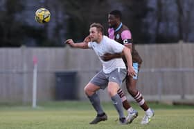 Eyes on the ball for Sam Adams in the win over Corinthian-Casuals | Picture: Scott White