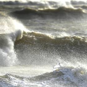 A photo of the sea off the Sussex coast during Storm Eunice in 2022. Photo: Hollie Robards, Iconic Media Group