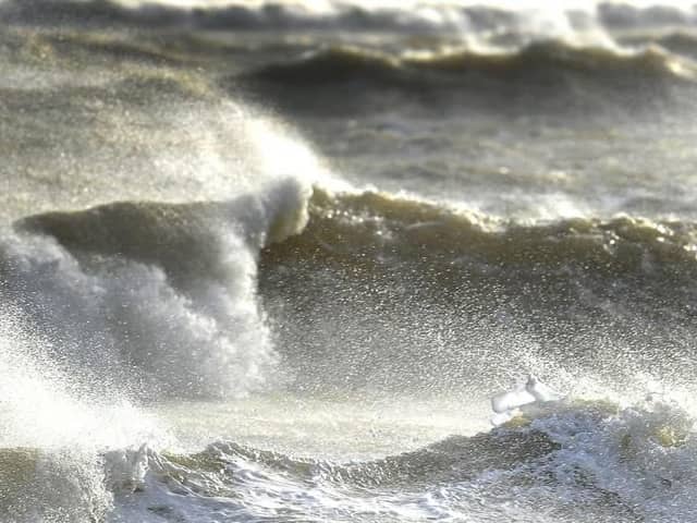 A photo of the sea off the Sussex coast during Storm Eunice in 2022. Photo: Hollie Robards, Iconic Media Group