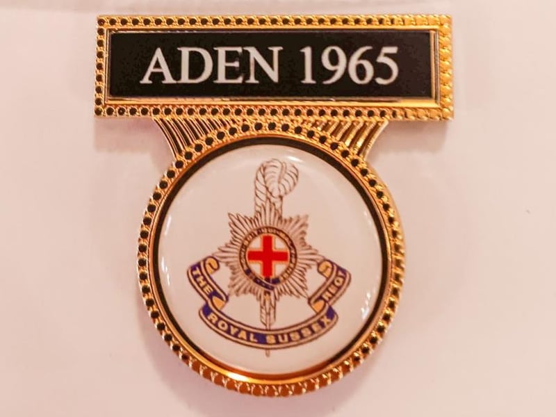 Aden veterans were awarded a lapel pin for their service.