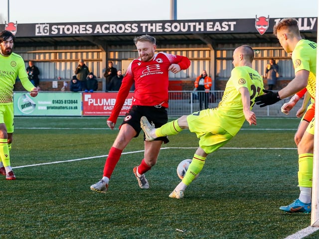 Action from Eastbourne Borough's win over Hungerford Town in the National League South
