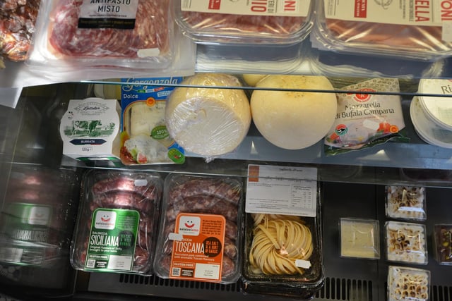 Fresh produce including Italian meats, cheeses and fresh pasta.