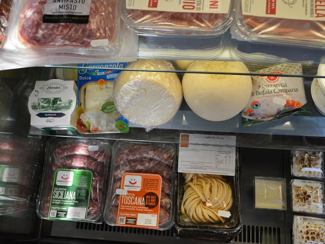 Fresh produce including Italian meats, cheeses and fresh pasta.