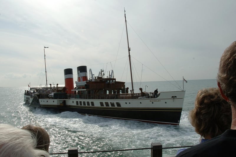 The paddle steamer Waverley at Worthing Pier in September 2008