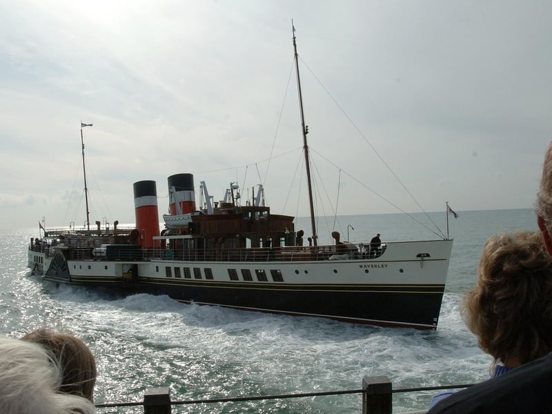 The paddle steamer Waverley at Worthing Pier in September 2008