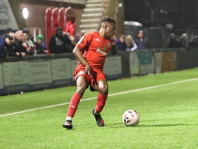 Action from Worthing FC's 6-2 Sussex Senior Cup win over Crowborough Athletic at Woodside Road