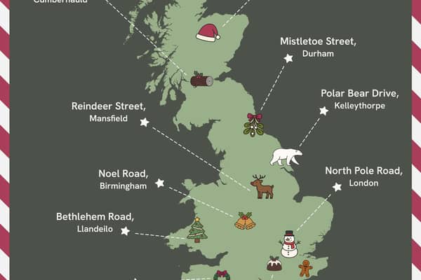 The most festive road names in Sussex have been revealed by the Ordnance Survey. Picture: Ordnance Survey
