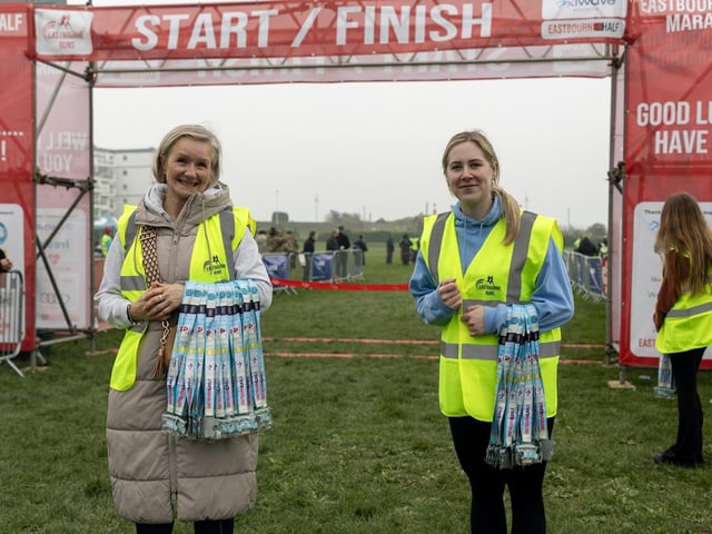 Medals, top 3s, sponsors and a variety from the course of this year's Eastbourne Half Marathon