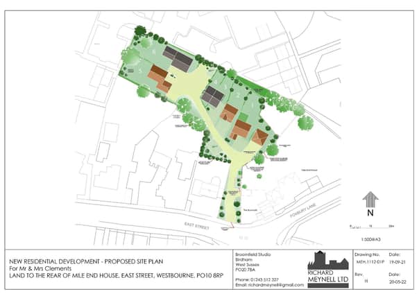 Plans for a new six house development in Westbourne have been submitted.